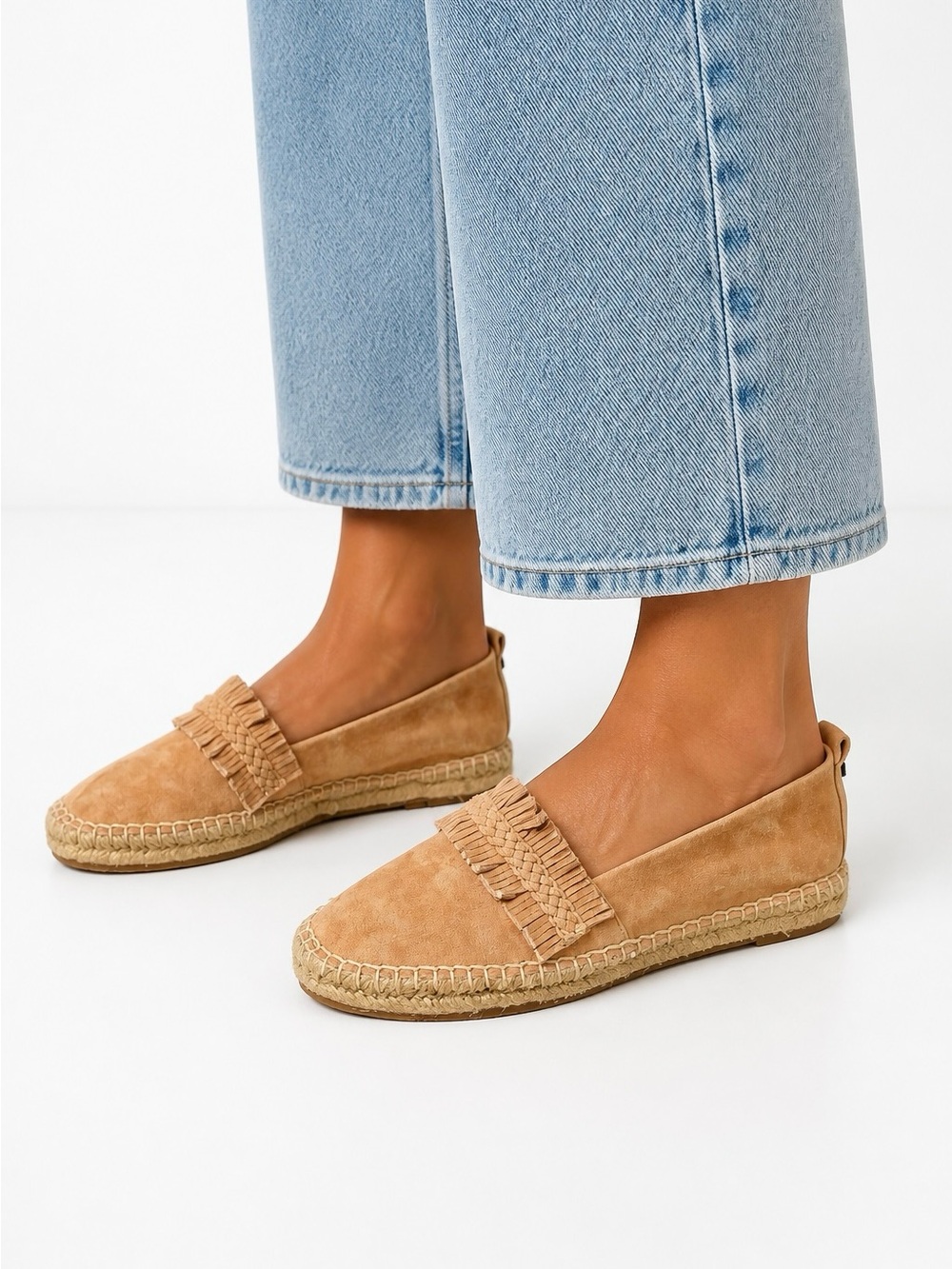 SPLENDID Suede Fringe “Jamie” Slip On Espadrille